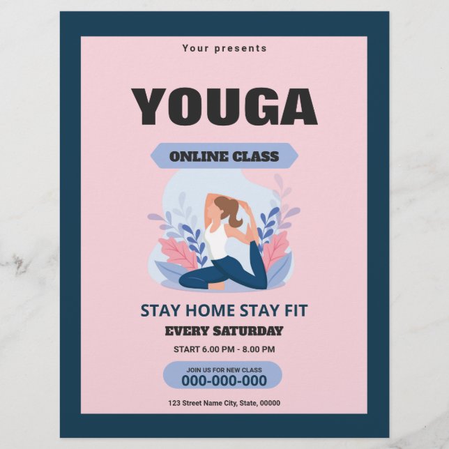 Folheto da Classe Yoga Online (Frente)