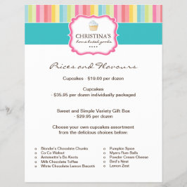 Folheto da Lista de Preços da Bakery