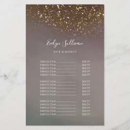 Folheto da lista de preços do design com brilho lí