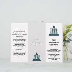 Folheto da Lista de Preços do Menu Simples para Lo