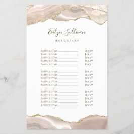 Folheto da lista de preços do ouro marfim