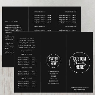 Folheto da lista de preços mínimos do logotipo pre