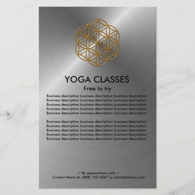 Folheto das classes Yoga (Frente)
