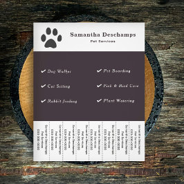 Folheto das tiras de rasgos dos serviços de poetas