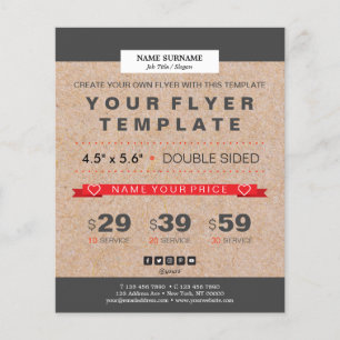 Folheto de 4,5"x5,6" com Ênfase Kraft Moderna