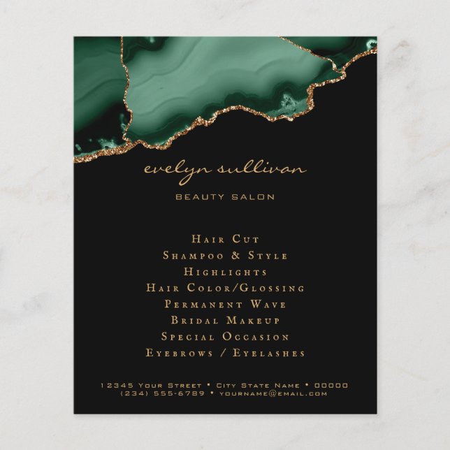 folheto de agata verde esmeralda (Frente)