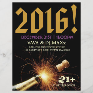 Folheto de Anúncio de Eventos de Festa de Ano Novo