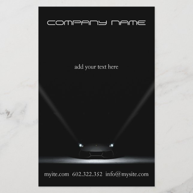 Folheto de Automóvel Negro Mecânico (Frente)