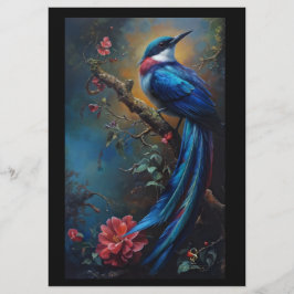 Folheto de aves azuis