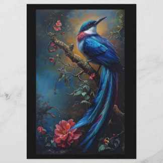Folheto de aves azuis