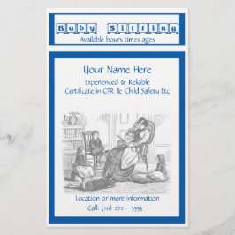 Folheto de Babysitting e Infância