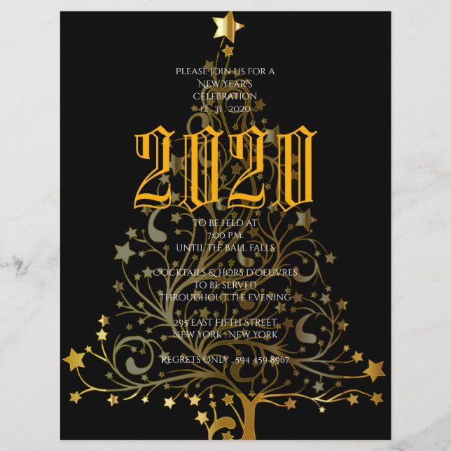 Folheto de Benefício do Partido anos novos Gala (Frente)