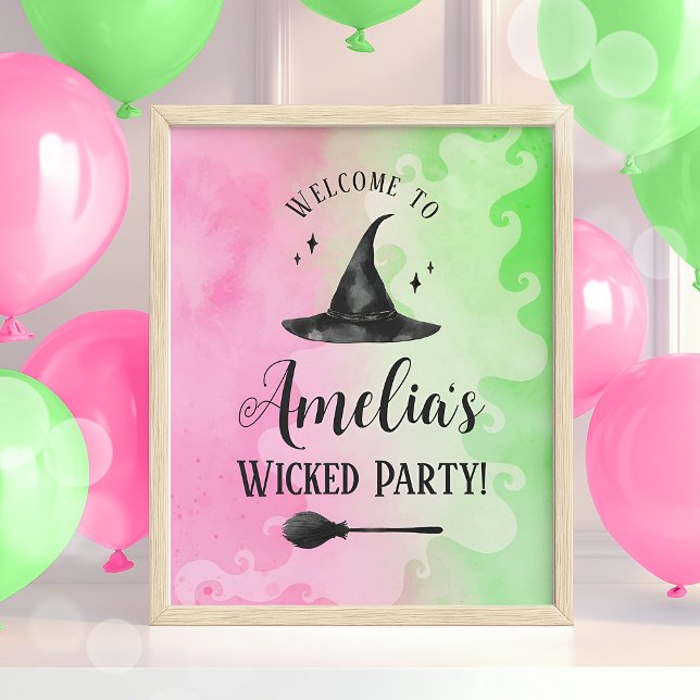 Folheto de boas-vindas da Festa de aniversário de  (Wicked Witch Welcome Sign Flyer)