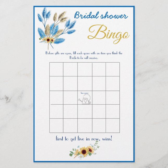 Folheto de Cartão de Chá de panela Bingo (Frente)
