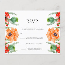 Folheto de Cartão RSVP de Casamento Floral