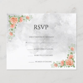Folheto de Cartão RSVP de Casamento Floral