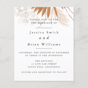 Folheto de Casamento de Boho Rosa-Blush
