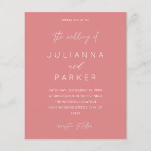 Folheto de Casamento de Caligrafia com Modos Cor-d