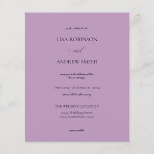 Folheto de Casamento de Lavanda Roxo