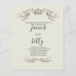 Folheto de Casamento Minimalista Simples Coroa de 