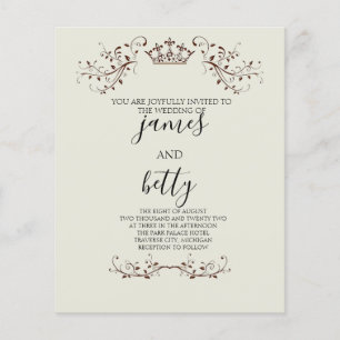 Folheto de Casamento Minimalista Simples Coroa de