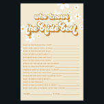 Folheto de chá de panela de Daisy Retro<br><div class="desc">Quem conhece o melhor jogo de Chás de panela da Noiva. Design de margarida retrô.</div>