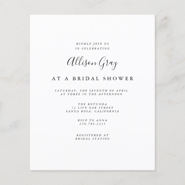 Folheto de Chá de panela de Orçamento (Frente)