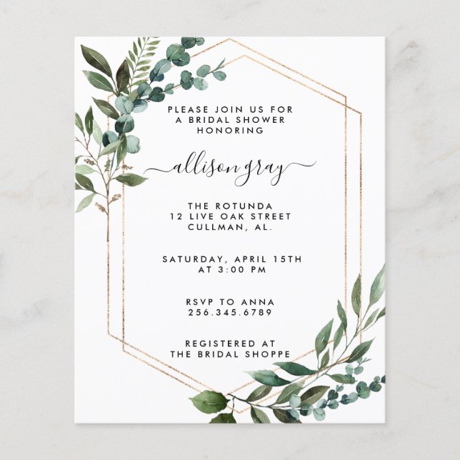 Folheto de Chá de panela de Orçamento (Frente)