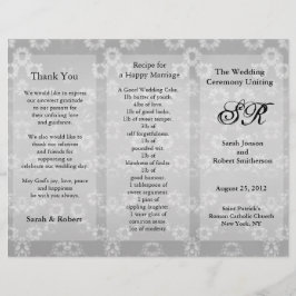 Folheto de Cinzas do Programa de Casamento