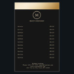 Folheto de Círculo com Círculo Dourado Preto<br><div class="desc">Elegante,  preto,  faixa de ouro,  círculo,  flyer de monogramas. Não há brilho ou textura. Edite seu produto em minutos,  inserindo seus dados. Você pode alterar a fonte,  a cor e a posição "personalizando mais".</div>