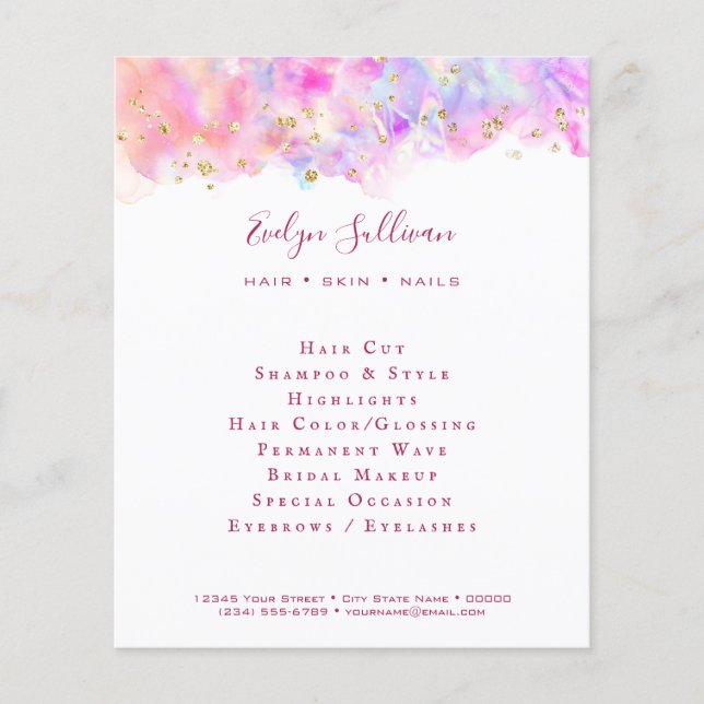 folheto de coloração aquosa pastel (Frente)