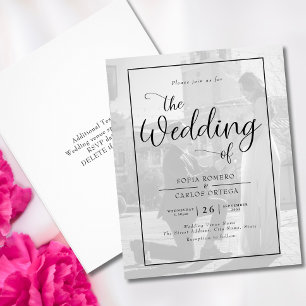 Folheto de Convite para Casamento de Fotografia de