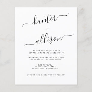 Folheto de Convite para Casamento de Orçamento