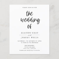Folheto de Convite para Casamento de Orçamento