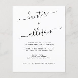 Folheto de Convite para Casamento de Orçamento