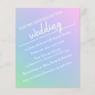 Folheto de Convite para Casamento Pastel Rainbow