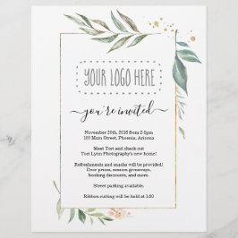 Folheto de Convite para Empresas Floral - Adiciona