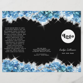 Folheto de cristais azuis