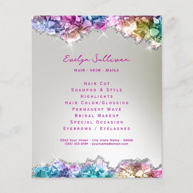 Folheto de cristais iridescentes (Frente)