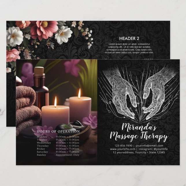 Folheto de Cura com Terapêutica de Massagem Preço (Frente/Verso)