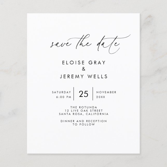 Folheto de Data do Orçamento Salva (Frente)