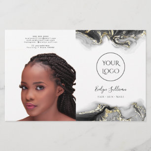 Folheto de design de borbulhamento preto