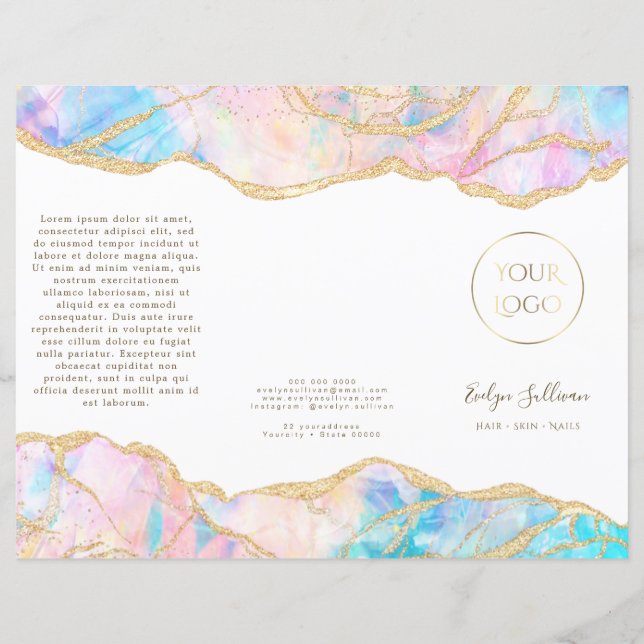 Folheto de design de Pastel Opal (Frente)