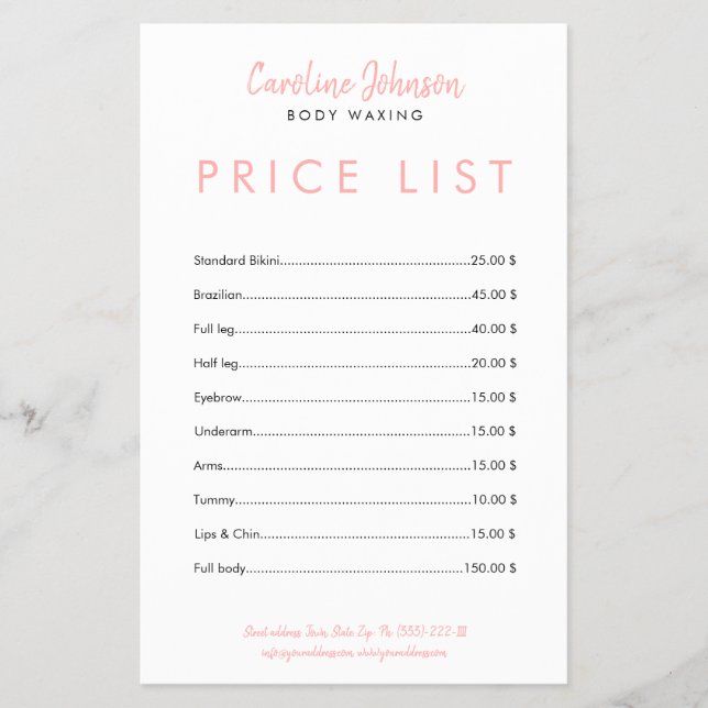 Folheto de Design de texto Mínimo da Boutique de C (Frente)