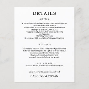Folheto de Detalhes de Casamento Simples Orçamento