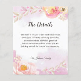 Folheto de Detalhes do Jardim de Rosa Dourado Rosa