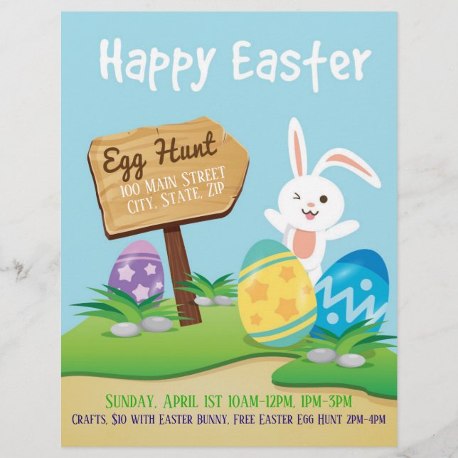 Folheto de Eventos de Caça de Ovo de Páscoa (Frente)