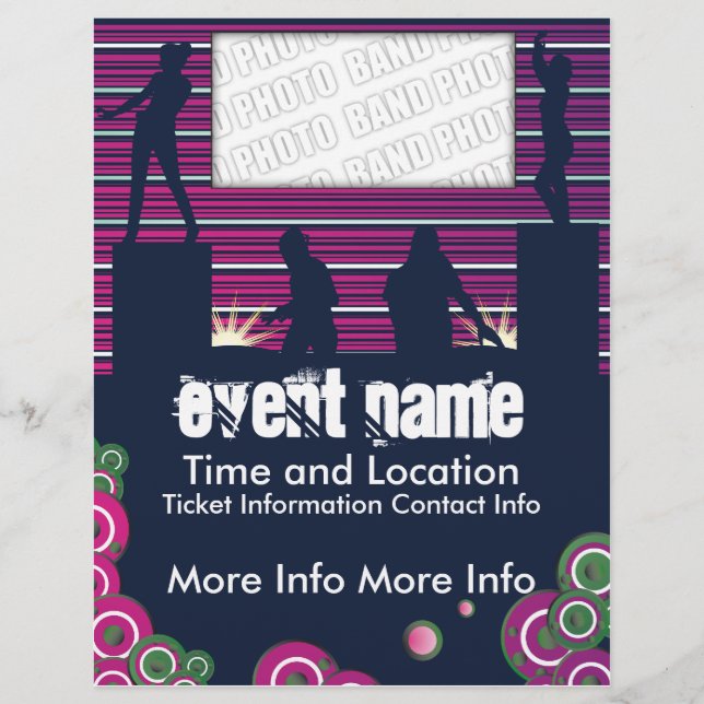 Folheto de eventos de música com DJs e Dançarinos (Frente)