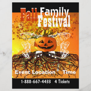 Folheto de eventos de queda de Halloween Fall Fami