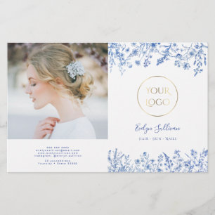 Folheto de flores silvestres azuis francesas